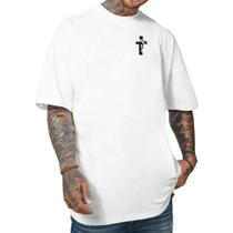 Camisa Camiseta Masculino Cruz Rosto De Jesus Religioso Cristão Estiloso Moderno Tendencia Casual Confortavel