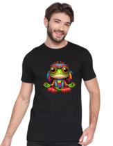 Camisa Camiseta Preta Sapo Hippie Ioga Meditação M9