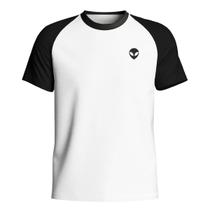 Camisa Camiseta Raglan Masculina de Algodão Gola Redonda