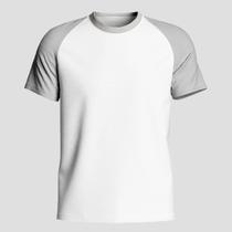 Camisa Camiseta Raglan Masculina de Algodão Gola Redonda