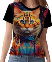 Camisa Camiseta Rave Gato Psicodélico Good Vibe Psicodeli 16 Camisa Camiseta Rave Gato Psicodélico Good Vibe Psicodeli 16