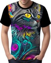 Camisa Camiseta Rave Gato Psicodélico Good Vibe Psicodelia 1 Camisa Camiseta Rave Gato Psicodélico Good Vibe Psicodelia 1
