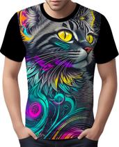 Camisa Camiseta Rave Gato Psicodélico Good Vibe Psicodelia 1