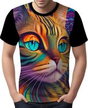 Camisa Camiseta Rave Gato Psicodélico Good Vibe Psicodelia 3 Camisa Camiseta Rave Gato Psicodélico Good Vibe Psicodelia 3