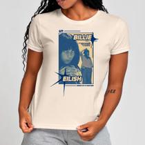 Camisa camiseta t-shirt básica Billie Eilish MONOCROMATIC Poster Unissex Algodão