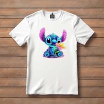 Camisa Camiseta T-Shirt Infantil Juvenil Lilo Stitch Neon Filme Desenho