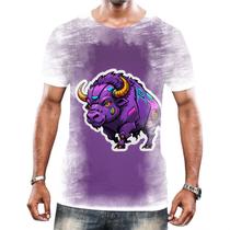 Camisa Camiseta Tshirt Animais Cyberpunk Búfalo Africa HD 2