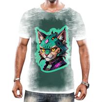 Camisa Camiseta Tshirt Animais Cyberpunk Chetaah Guepardo 2