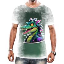 Camisa Camiseta Tshirt Animais Cyberpunk Crocodilo Jacaré HD Camisa Camiseta Tshirt Animais Cyberpunk Crocodilo Jacaré HD