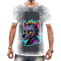 Camisa Camiseta Tshirt Animais Cyberpunk Hienas Savanas 2 Camisa Camiseta Tshirt Animais Cyberpunk Hienas Savanas 2