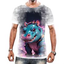 Camisa Camiseta Tshirt Animais Cyberpunk Hipopotamo Africa