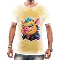 Camisa Camiseta Tshirt Animais Cyberpunk Javali Porcos HD 1