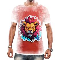 Camisa Camiseta Tshirt Animais Cyberpunk Leão Rei da Selva 1 - Enjoy Shop