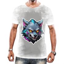 Camisa Camiseta Tshirt Animais Cyberpunk Lobos Matilha HD 1