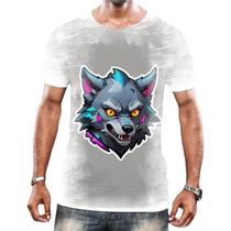 Camisa Camiseta Tshirt Animais Cyberpunk Lobos Matilha HD 1 Camisa Camiseta Tshirt Animais Cyberpunk Lobos Matilha HD 1