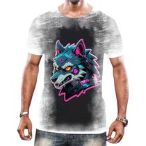Camisa Camiseta Tshirt Animais Cyberpunk Lobos Matilha HD 2