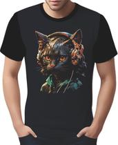 Camisa Camiseta Tshirt Animais Óculos Gatinho Moderno 1