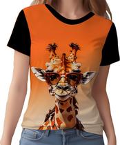 Camisa Camiseta Tshirt Animais Óculos Girafas Moderna HD 2