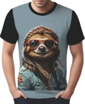 Camisa Camiseta Tshirt Animais Óculos Preguiça Moderna 1