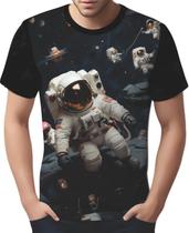 Camisa Camiseta Tshirt Estampa Astronauta Lua Galaxia HD 2