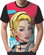 Camisa Camiseta Tshirt Estampa Mu.lher Loira Pop Art Moda 6
