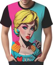 Camisa Camiseta Tshirt Estampa Mu.lher Loira Pop Art Moda 7