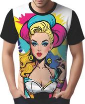 Camisa Camiseta Tshirt Estampa Mu.lher Loira Pop Art Moda 8