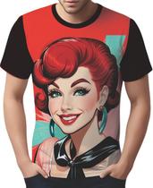 Camisa Camiseta Tshirt Estampa Mu.lher Ruiva Pop Art Moda 3 Camisa Camiseta Tshirt Estampa Mu.lher Ruiva Pop Art Moda 3