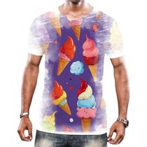 Camisa Camiseta Tshirt Estampa Sorvetes Sorvetinhos Verão 3 Camisa Camiseta Tshirt Estampa Sorvetes Sorvetinhos Verão 3
