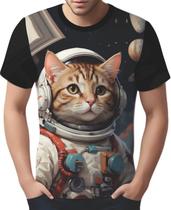 Camisa Camiseta Tshirt Gatinho Astronauta Cão Lua Marte 3