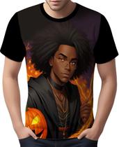 Camisa Camiseta Tshirt Halloween Bruxo Afro Mago Negro 2 Camisa Camiseta Tshirt Halloween Bruxo Afro Mago Negro 2