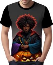 Camisa Camiseta Tshirt Halloween Bruxo Afro Mago Negro 4