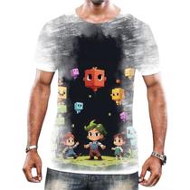 Camisa Camiseta Tshirt Jogo Quadrado de Blocos Mineração 9 Camisa Camiseta Tshirt Jogo Quadrado de Blocos Mineração 9