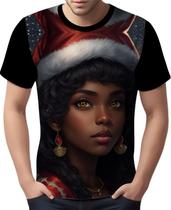 Camisa Camiseta Tshirt Natal Festa Elfa Negra Preta Duende 1 Camisa Camiseta Tshirt Natal Festa Elfa Negra Preta Duende 1