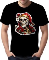 Camisa Camiseta Tshirt Natal Festa Papai Noel Caveira Dark 3 Camisa Camiseta Tshirt Natal Festa Papai Noel Caveira Dark 3