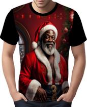 Camisa Camiseta Tshirt Natal Festa Papai Noel Negro Preto 5