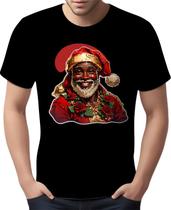 Camisa Camiseta Tshirt Natal Festa Papai Noel Negro Preto 6
