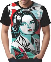 Camisa Camiseta Tshirt Pin Up Mu.lher Morena Pop Art Moda 13