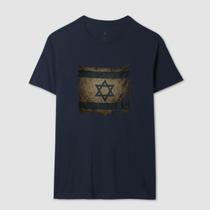 Camisa Camiseta Unissex Bandeira Israel Rasgada Politica Direita 100 Algodão 100 algodão Tendencia Confortavel