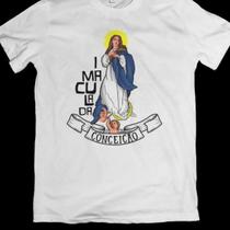 Camisa Camiseta Unissex Imaculada Conceição Cristã Cristianismo Religiosa Religião Algodão Confortavel Casual
