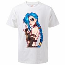 Camisa Camiseta Unissex Jogo League of Legends LOL Campeão Geek JINX Arcane