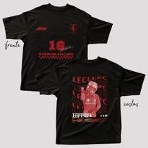Camisa Camiseta Unissex Leclerc Piloto Fórmula 1 Corrida F1 Ferrari Algodão Confortavel Estilosa Casual