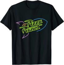 Camisa Camiseta Unissex Toy Story Pizza Planet Neon