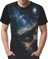 Camisa Camiseta Van Gogh Releitura Noite Estrelada Pintura Camisa Camiseta Van Gogh Releitura Noite Estrelada Pintura