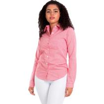 Camisa Camisete Social Xadrez Mangas Longas Vermelho Listrado