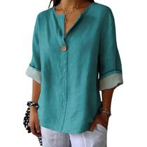 Camisa cardigã Domirica 2025 Leve Summer Lake Blue Camisa cardigã Domirica 2025 Leve Summer Lake Blue