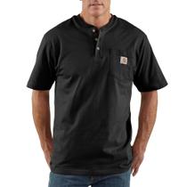 Camisa Carhartt Workwear Pocket Henley para homens preta tamanho L Camisa Carhartt Workwear Pocket Henley para homens preta tamanho L