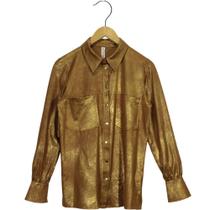 Camisa Carmim Suede Dourada Feminina