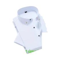 Camisa Casual Branca Masculina De Manga Curta E Longa, Versão Coreana De Alta Qualidade, Roupas