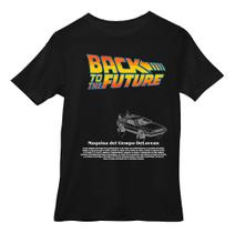 Camisa Casual Camiseta Preta Estampada De Volta Para O Futuro